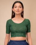 Dora Self Embroidered Back Dori Stretchable Saree Blouse