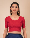 Dora Self Embroidered Back Dori Stretchable Saree Blouse