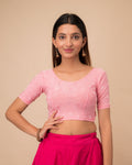 Dora Self Embroidered Back Dori Stretchable Saree Blouse