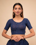 Dora Self Embroidered Back Dori Stretchable Saree Blouse
