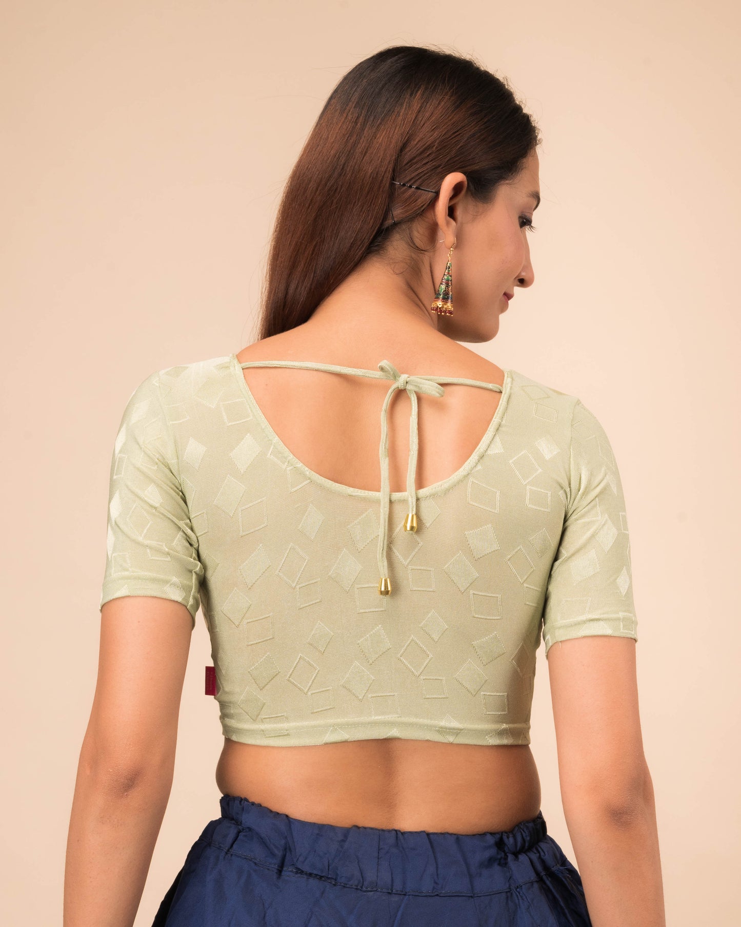 Dora Self Embroidered Back Dori Stretchable Saree Blouse