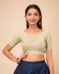 Dora Self Embroidered Back Dori Stretchable Saree Blouse