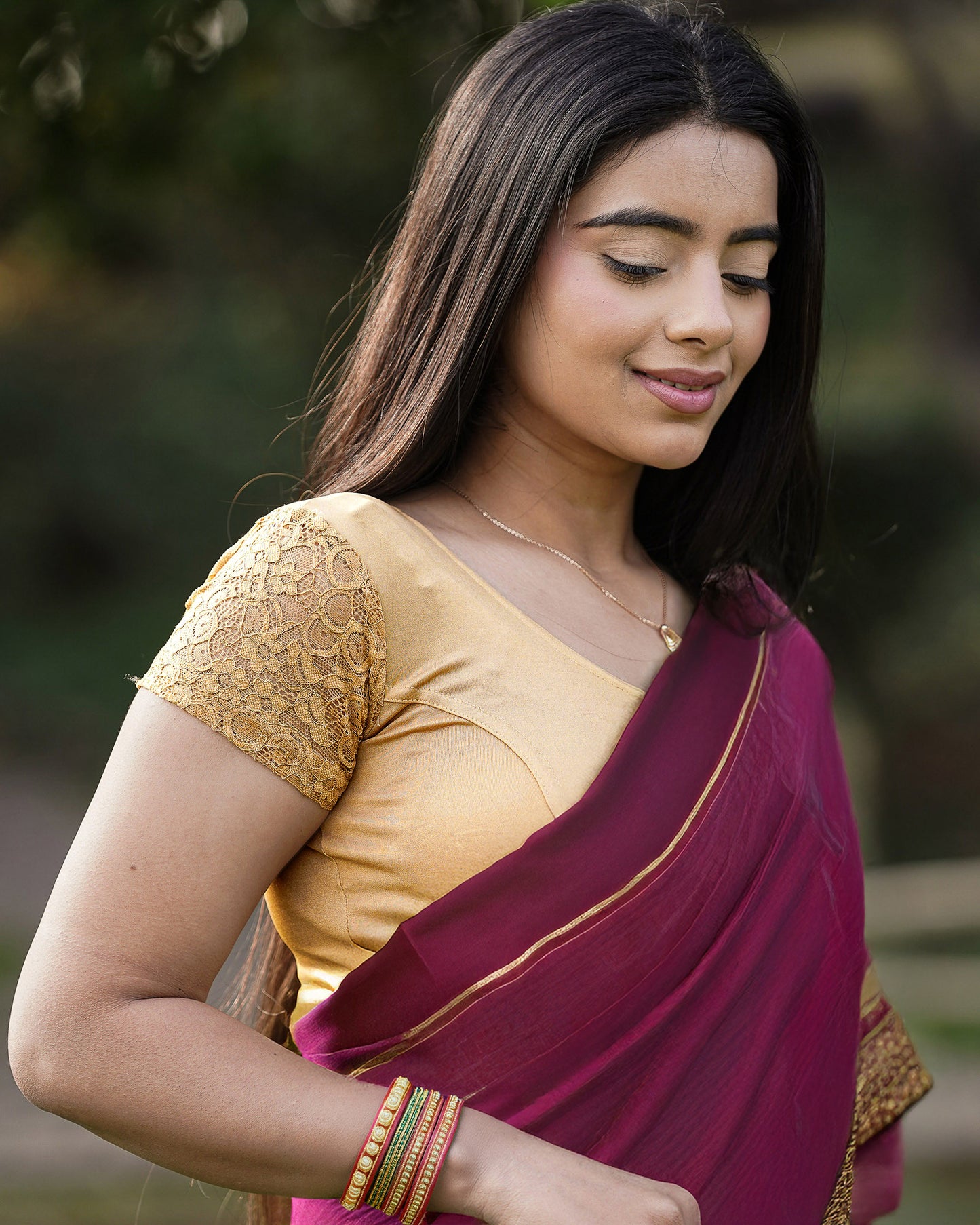 Shimmer Dark Gold Blouse