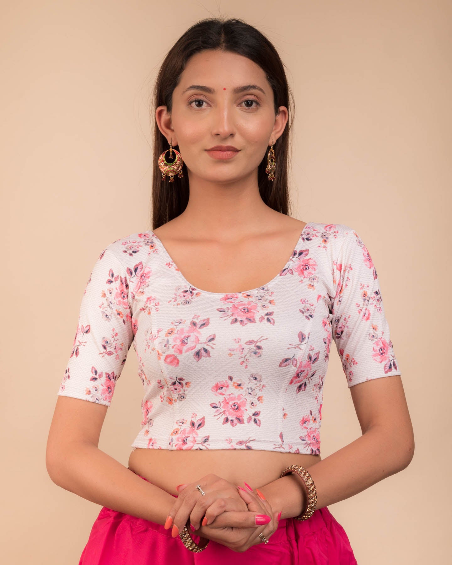 Shabana Multi Floral Printed 2 Saree Blouse Advi