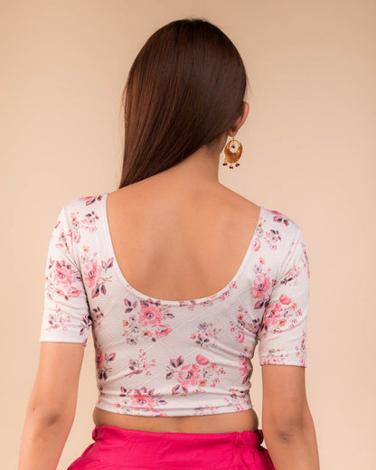 Shabana Multi Floral Printed 2 Saree Blouse Advi