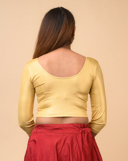 Shimmer Long Sleeve Blouse Light Gold