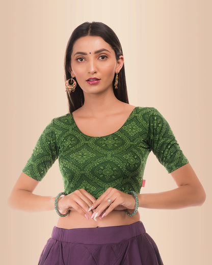 Khwaab Self Jacquard Stretchable Slip On Blouse