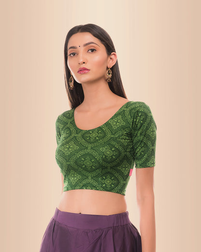Khwaab Self Jacquard Stretchable Slip On Blouse