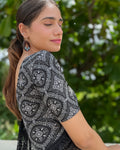 Khwaab Black Self Jacquard Chikankari Embellished Blouse by Advi