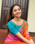 Khwaab Rama Green Self Jacquard Chikankari Slip On Blouse by Advi