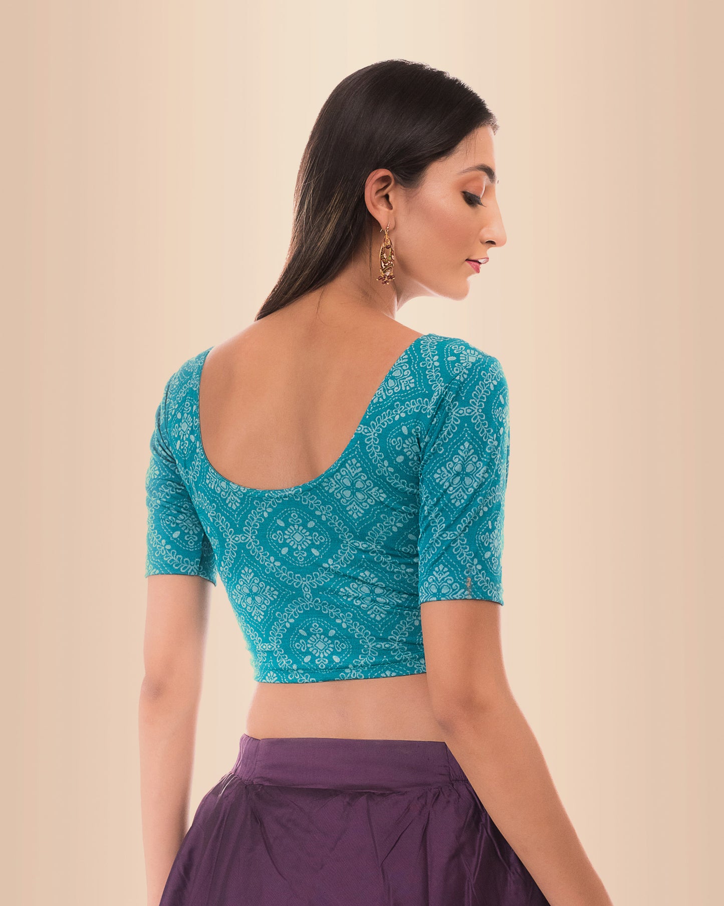 Khwaab Rama Green Self Jacquard Chikankari Slip On Blouse by Advi