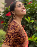 Ambreen Coffee Everyday Wear Blouse with Fancy Back Cut by Advi
