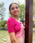 Ambreen Rani Stretchable Self Design Blouse with Back Cut by Advi