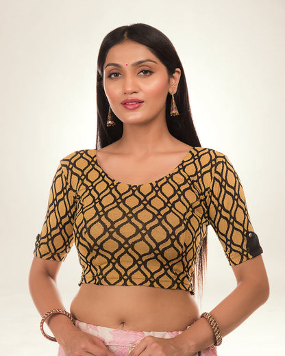 Taapsi Black Embellished Blouse with Epaulet Button and Slip On Fit Advi