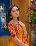 Taapsi Maroon Silk Jacquard Blouse with Epaulet Button Sleeve Advi