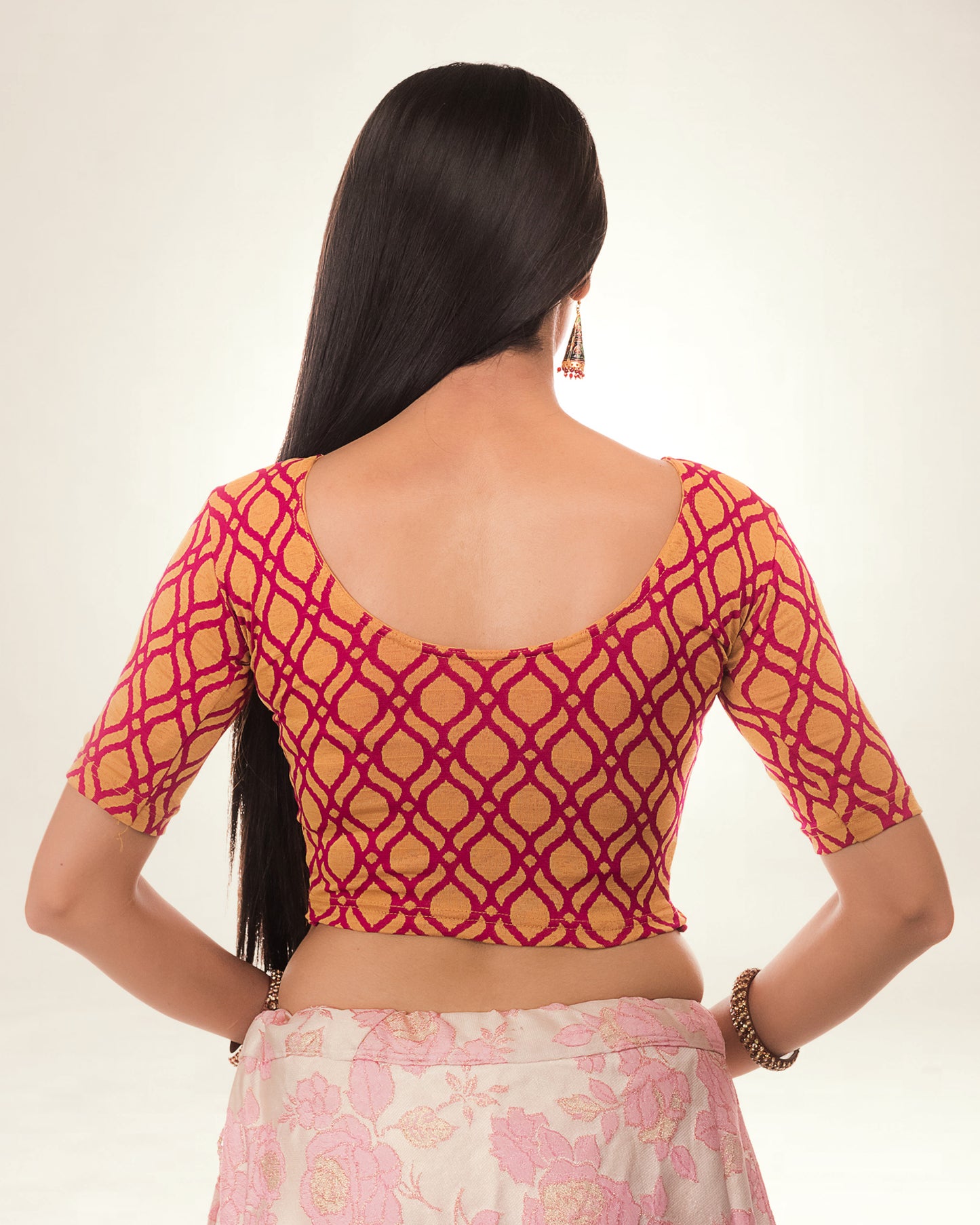 Taapsi Rani Silk Jaal Jacquard Blouse with Epaulet Button Detail Advi