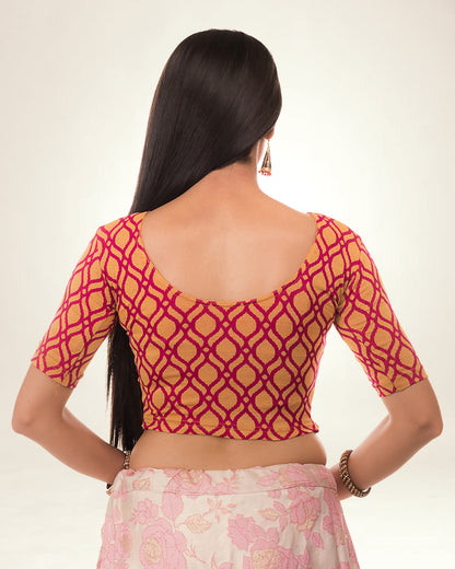 Taapsi Rani Silk Jaal Jacquard Blouse with Epaulet Button Detail Advi