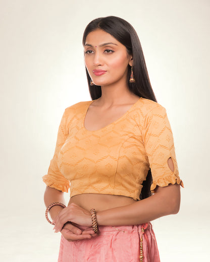 Amira Beige Everyday Wear Blouse with Peekaboo Back Detail Advi