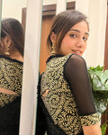 Kaya Beige Lace Collar High Back Jacquard Blouse by Advi