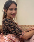 Madhu Copper Metallic Zari Blouse with Organza Ruffle Detail Advi