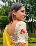 Kinjal Gold Mirror Work Embroidery Stretchable Slip On Blouse By Advi