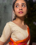 Laxmi Leheriya Gold Banarasi Brocade Zari Embellished Blouse by Advi
