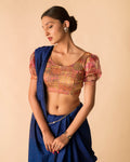 Kyaari Multi Color Printed Organza Puff Sleeve Blouse by Advi