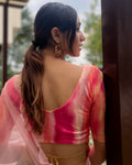 Rasiya Rani Gold Printed Blouse with Velvet Dori Style Back by Advi