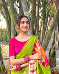 Gulshan Rani Velvet Blouse with Organza Bow Detailing and Potli Back by Advi