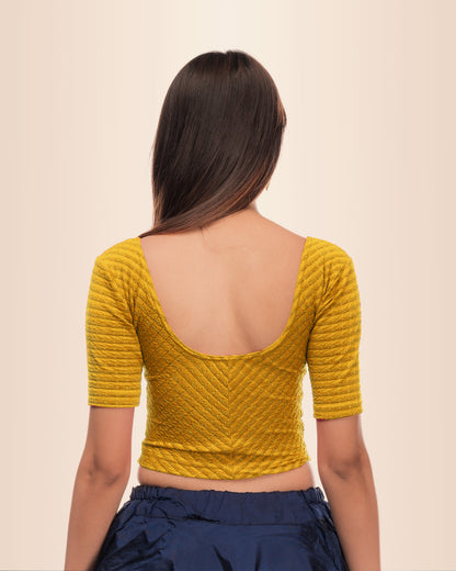 Rear view showcasing the zig‑zag pattern across the back and slip‑on fit