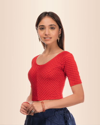 Side angle highlighting the sleeve length and overall silhouette