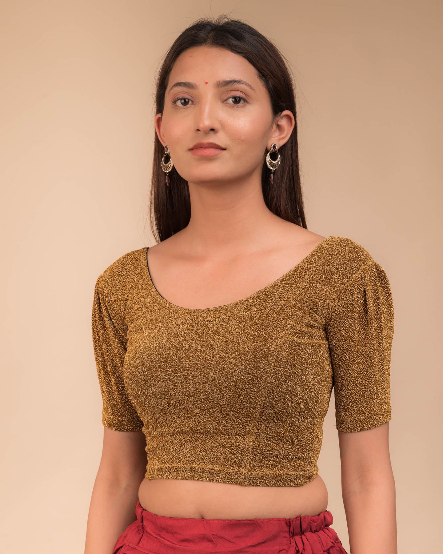 Side profile highlighting the textured pleats and fit.