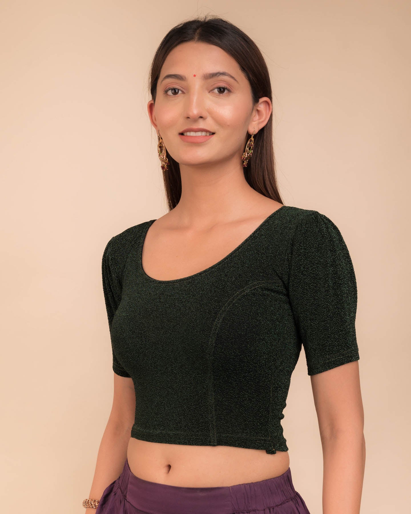 Side profile highlighting the textured pleats and fit.