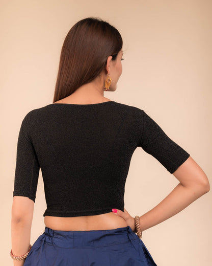 Rear view showcasing slip-on design and elbow sleeve fit.