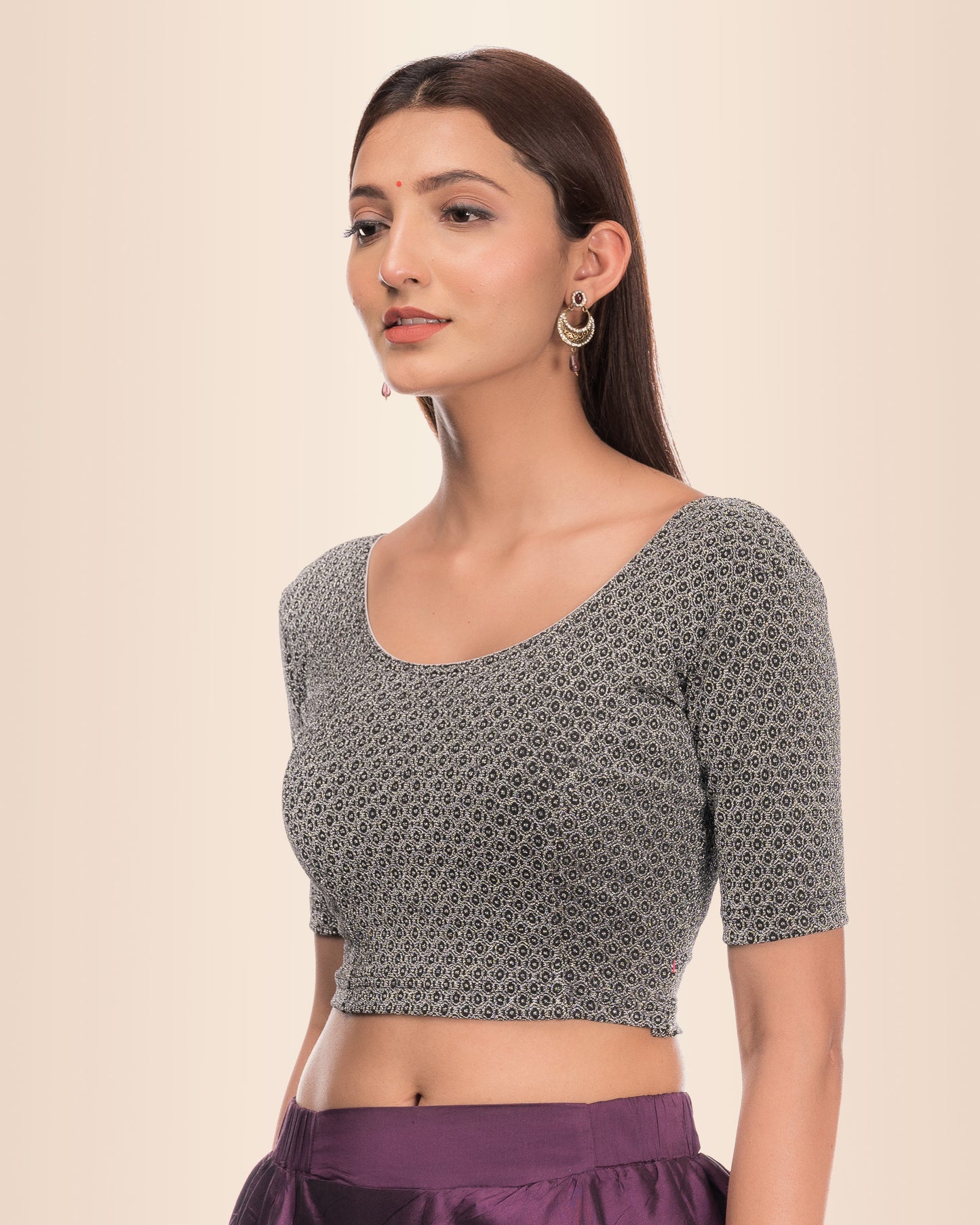 Side profile highlighting the fit and sleeve silhouette