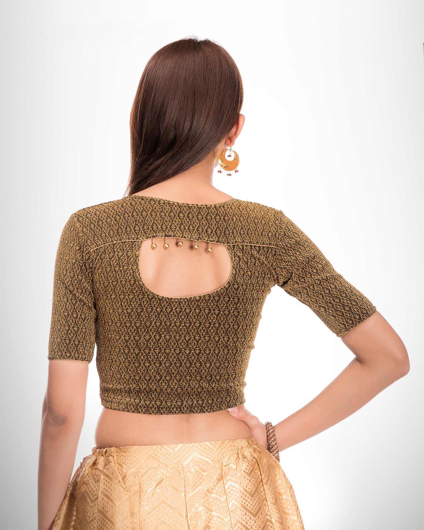 Rear view showcasing the handmade latkan detail