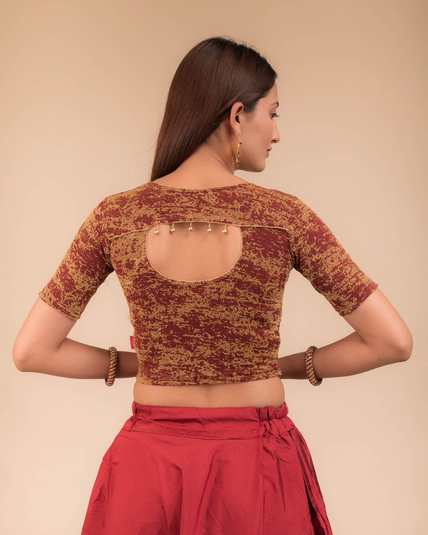 Rear view showcasing the handmade latkan detail