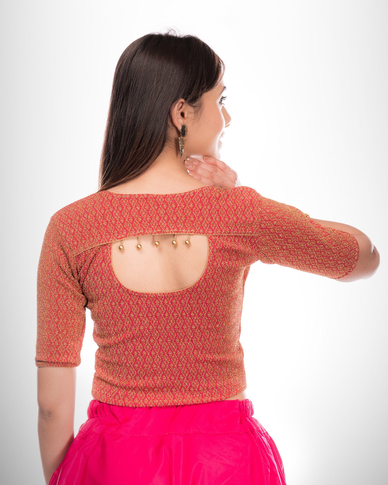 Rear view showcasing the handmade latkan detail