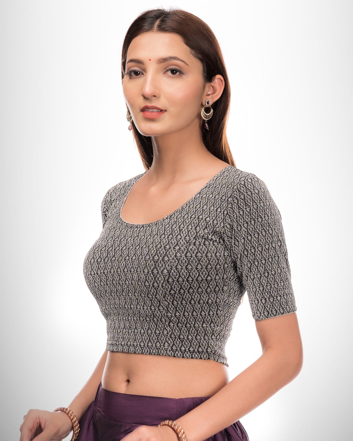 Side profile highlighting the fit and sleeve length