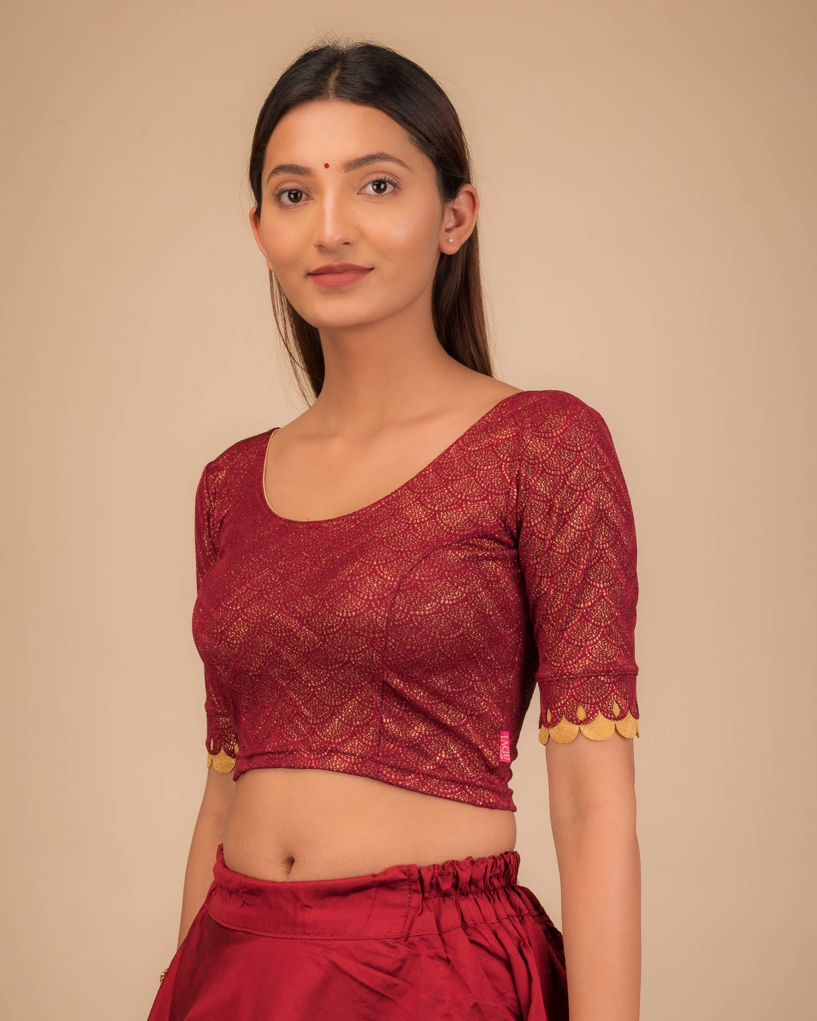 Side profile showcasing the sleeve structure and fit.