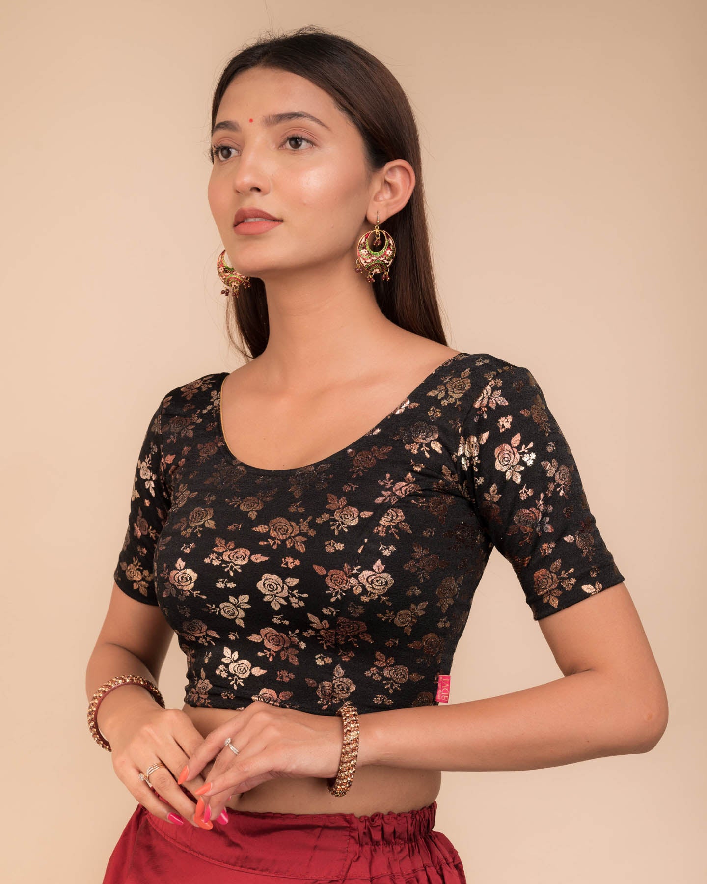 Side profile highlighting the fit and sleeve length
