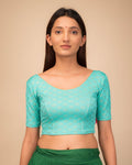 Chandrika Floral Gold Foil Mint Readymade Festive Wear Designer Blouse