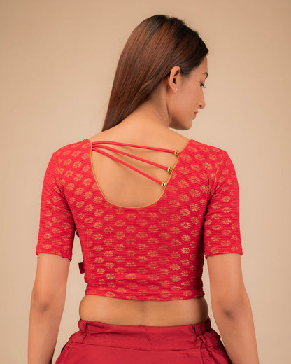Rear view showcasing pearl accents at the back.