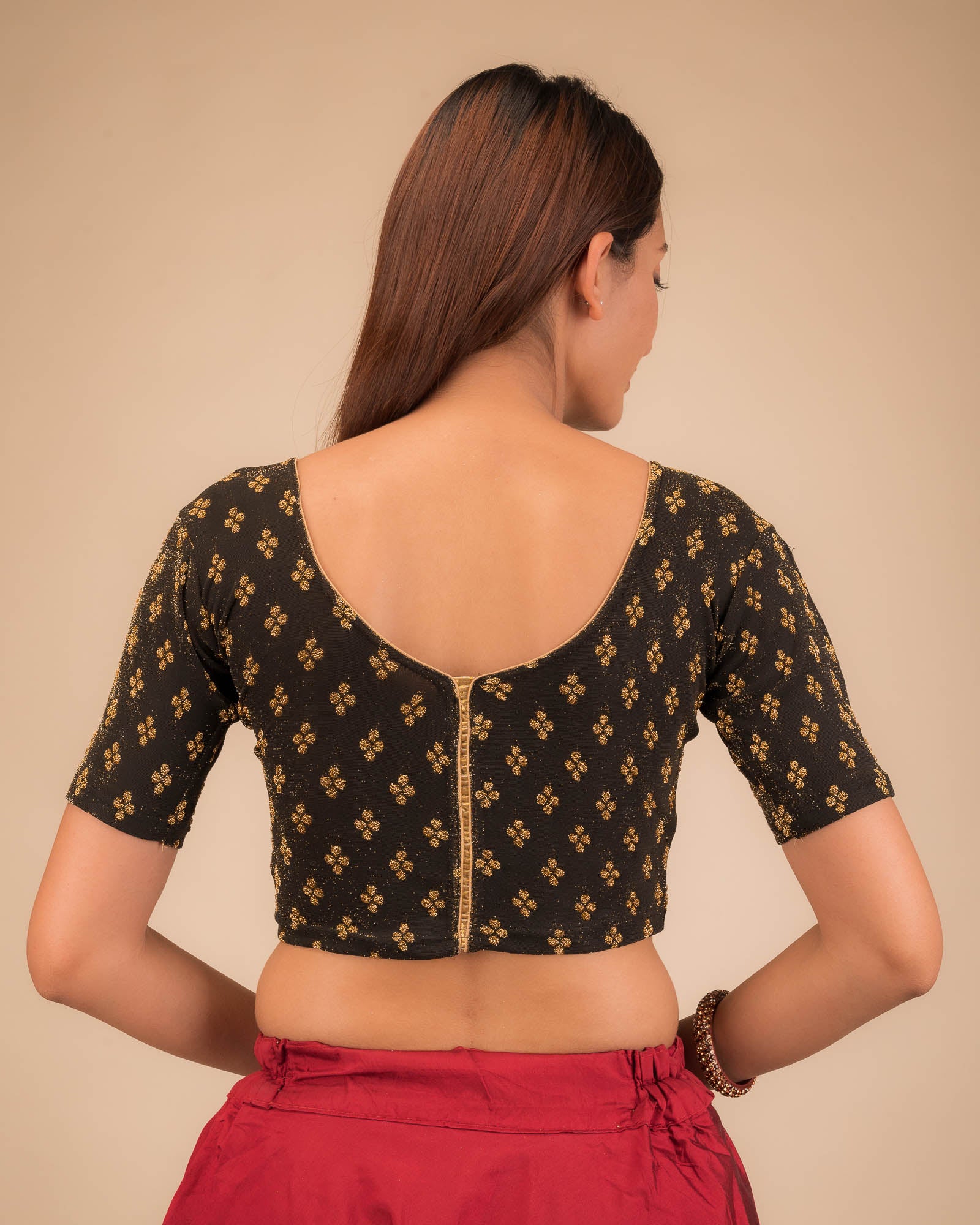 Rear view highlighting the decorative strip detail.