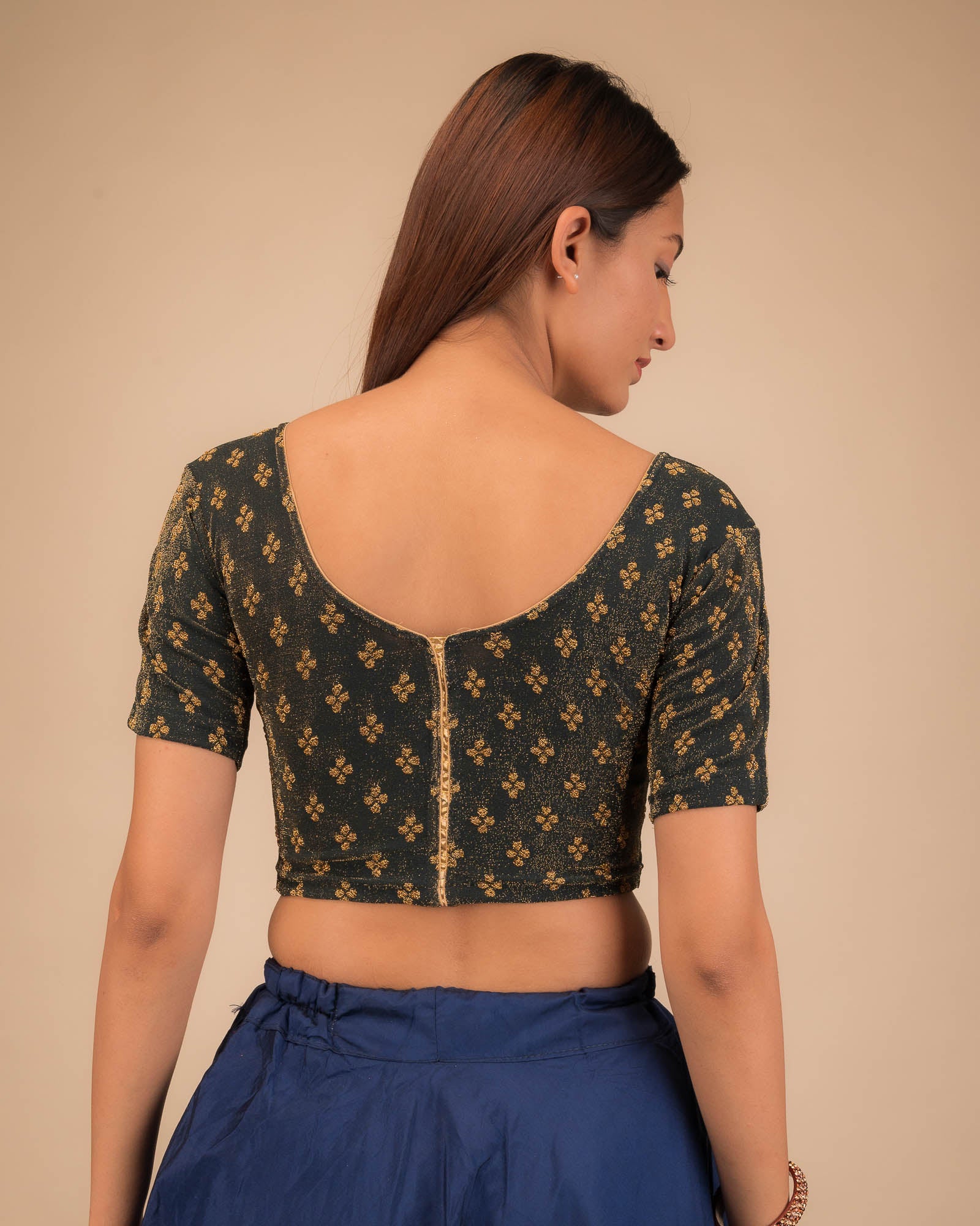 Rear view highlighting the decorative strip detail.