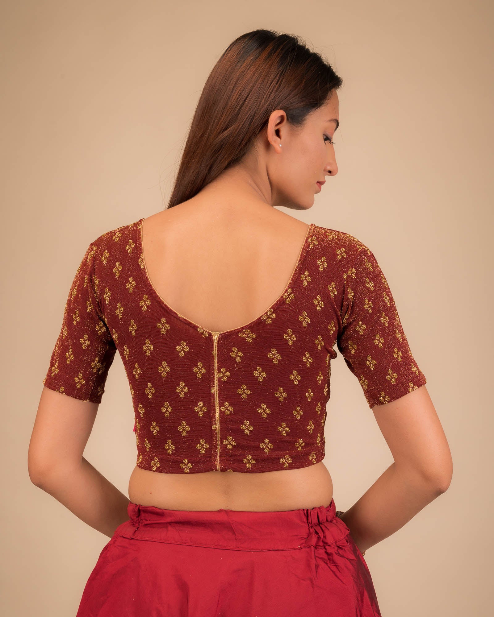 Rear view highlighting the decorative strip detail.