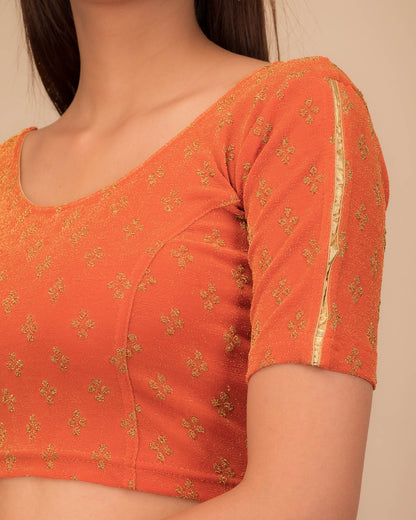Close-up of jacquard fabric and motif detailing.