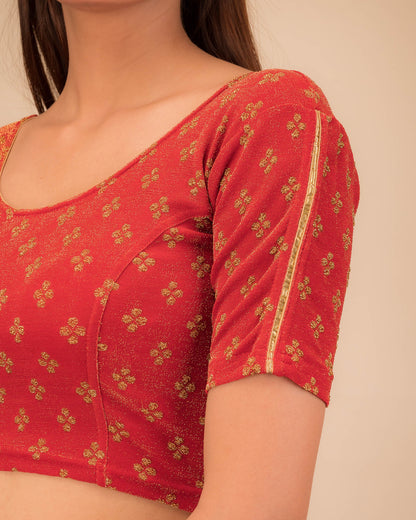 Close-up of jacquard fabric and motif detailing.