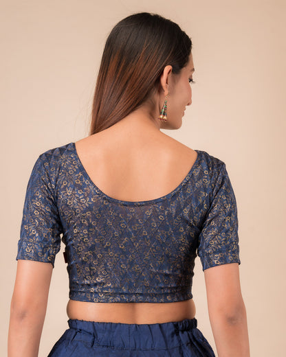 Rear view showcasing the back design of the slip-on blouse
