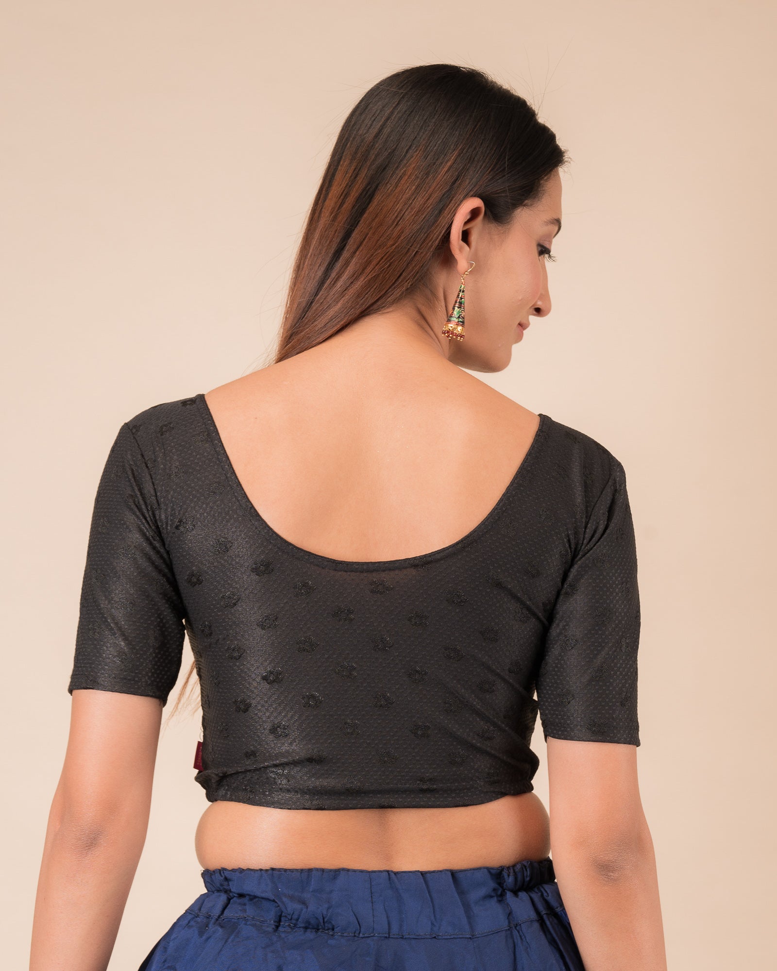 Rear view showcasing the zig-zag pattern on the back